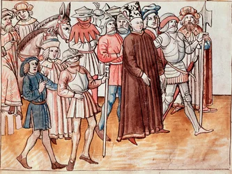 Jan Hus bliver fanget og dømt til bålet (Miniature