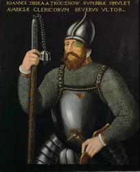 Jan Žižka af Trocnov, leder af de bøhmiske hussitter og taboritter, som vandt to slag mod kejserlige hære i 1420 og 1422 …