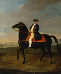 Kong Frederik Vilhelm I til Hest med Potsdam i baggrunden, ca. 1735