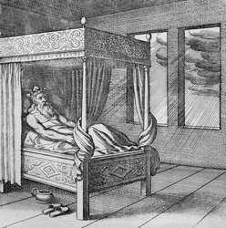 King ser regnen gennem sit vindue fra Musaeum Hermeticum