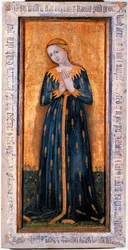 Madonna klædt i en kappe af majs (tempera på træ)