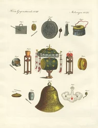 Kinesernes musikinstrumenter (farvet indgravering)