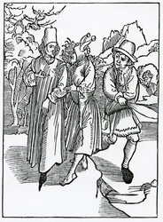 Af uvenlighedens og fjollets stemme, som det følger, illustration fra Alexander Barclays engelske oversættelse af 