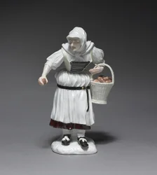 Bondekvinde, fabrikant Meissen Porcelænsfabrik, Tyskland, modelleret af Johann Joachim Kändler