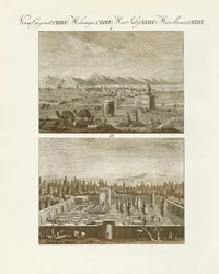 Persiske kuriositeter (farvet indgravering)