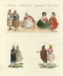 Peruanske kjoler (farvet gravering)