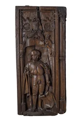 Bænkegavl med billede af Sankt Quirinus af Neuss, ca. 1485-1515 (egetræ)