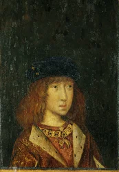 Philipp der Schoene, konge af Spanien, 16 år gammel ... (maleri på træ)