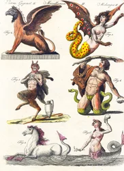 Plade med forskellige mytologiske hybrider, 1830
