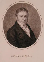 Portræt af Johann Nepomuk Hummel (1778-1837) graveret af F. Fleischmann