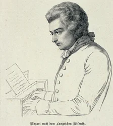 Portræt af Wolfgang Amadeus Mozart (1756-91)
