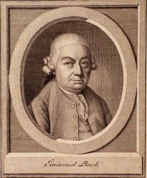 Portræt af den tyske komponist Carl Philipp Emanuel Bach (1714-1788) søn af Johann Sebastian Bach