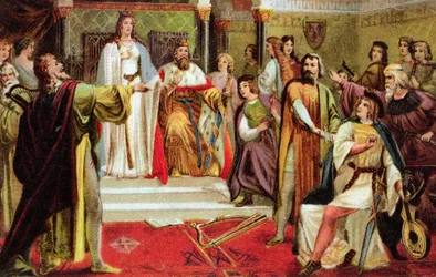 Postkort med en scene fra Tannhauser af Richard Wagner (1813-83), ca. 1900
