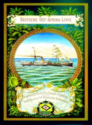 Plakat, der reklamerer for den tyske østafrikanske linje, 1890
