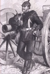 Preussisk artillermand, Cassells historie om krigen mellem Frankrig og Tyskland udgivet af Cassell and Company Limited, ca. 1890 (litho)