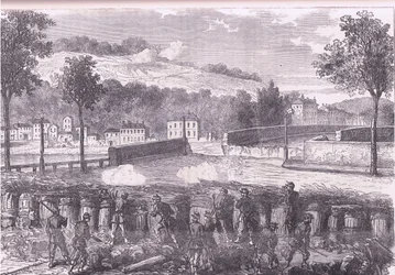 Preussisk skanse, der kommanderer broen til Sevres, Cassells historie om krigen mellem Frankrig og Tyskland udgivet af Cassell and Company Limited, ca. 1890 (litho)