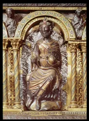 Helligdom for kejser Karl den Store (742-814), detalje af Henri IV (1050-1106) 1215 (guld & champleveemalje)