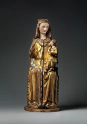 Jomfruens helligdom, lukket panel, ca. 1300 (forgyldt træ)