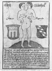Siamesiske piger, Elsbeth og Elisabethen (træsnit & wc)