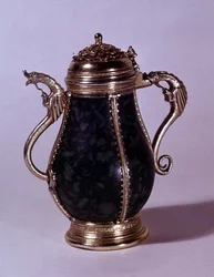 Sølvforgyldt, monteret kande, ca.1489 (sølv)