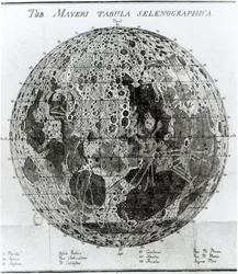 Månens overflade, illustration fra Selenotopographische Fragmente af Johann Hieronymus Schroeter, udgivet i 1791