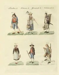Schweiziske kjoler (farvet gravering)