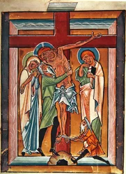 Nedstigningen fra korset, ca. 1230 (tempera & bladguld på vellum)
