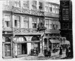 Rothschild-huset i ghettoen, Frankfurt (gravering)