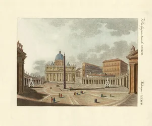 St. Peters katedral i Rom (farvet indgravering)