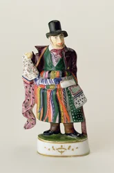 Lommetørklædesælgeren, Meissen-figur som Johann Joachim Kandler (1706-75) (keramik)