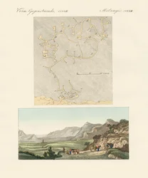 Kretas labyrint (farvet gravering)