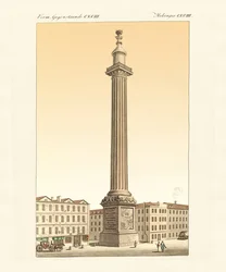 Monumentet i London (farvet gravering)
