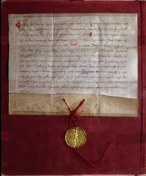 Kejser Frederik IIs (1194-1250) løfte om at forsyne kong Ludvig IX (1214-70) med heste, våben og proviant til det syvende korstog, 1246