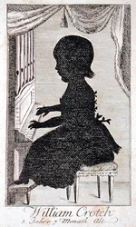 William Crotch (1775-1847) At spille på orgel (gravering)