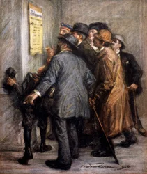 Første Verdenskrig (1914 - 1918): Østrigere læser erklæringen om krigsoperationer, -i "" Jugend""