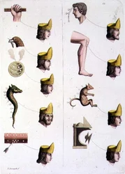 Objekter, der repræsenterer mexicanske konger (farve litho)