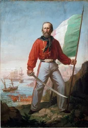 Portræt af Giuseppe Garibaldi i Marsala (olie på lærred)