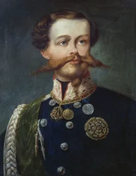 Portræt af Victor Emmanuel II (1820-1878), konge af Italien, af Gerolamo Induno, olie på lærred