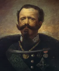 Portræt af Victor Emmanuel II, konge af Italien (olie på lærred)