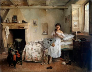 Trist forestilling - olie på lærred