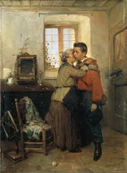 The Departure of the Garibaldino, af Gerolamo Induno