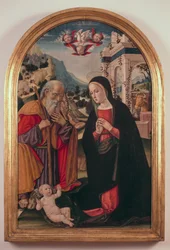 Tilbedelse af barnet, ca 1490-1525, af Girolamo Benvenuto (1470-1524)