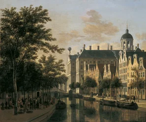 Nieuwezijds Voorburgwal med blomstermarkedet, Amsterdam