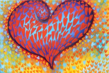Confetti Hearts, 2023 (akryl på lærred)