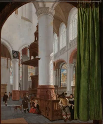 Interiør af Oude Kerk i Delft