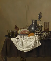 Stilleben med skinke, 1650.