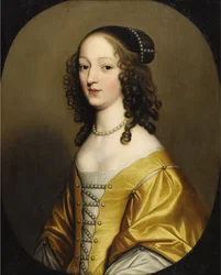 Elisabeth af Bøhmen - Elizabeth Stuart (1596-1662), dronning af Bøhmen, af Gerrit van Honthorst (1590-1656). Olie på træ. Mål: 72,3 x 57,7 cm. Privat samling