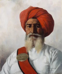 Ganda Singh, en sikh-chaprassee fra oberst Wilmers topografiske nr. 14 undersøgelsesfest, 1894