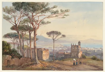Napoli set fra Conocchia, et af fire små motiver af Napoli fra et »Album Amicorum«