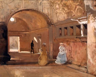 Badene i Pompeji. Giacinto Gigante (1806-1876), 19. århundrede. Galleria Nazionale d